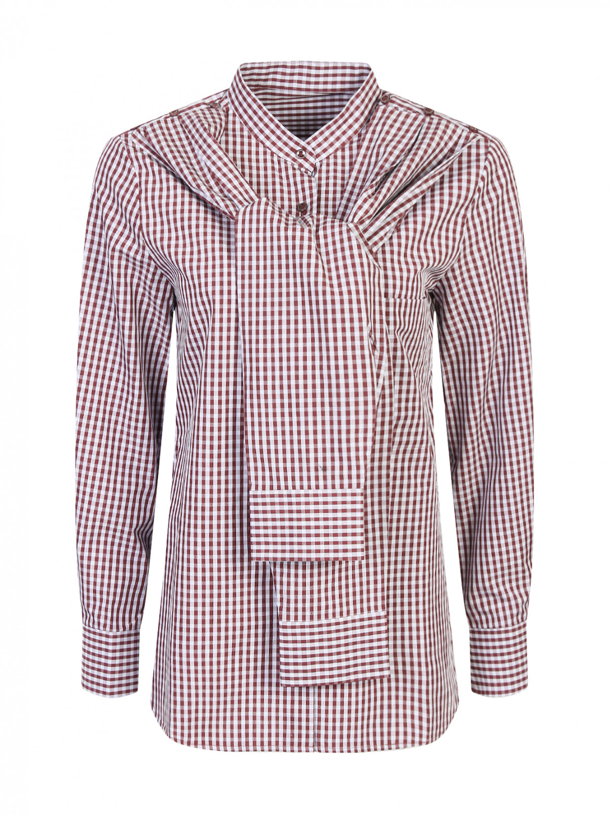 Рубашка из хлопка с узором "клетка" Edition10  –  Общий вид  – Цвет:  Красный