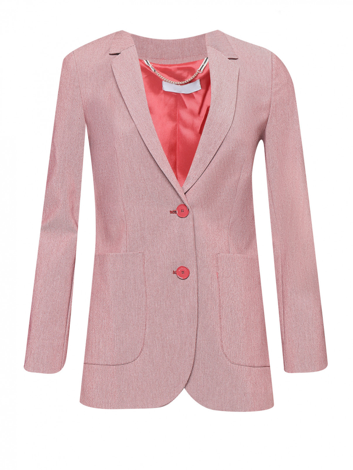 Однобортный жакет с накладными карманами Max&Co  –  Общий вид  – Цвет:  Розовый