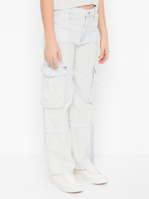 Брюки с накладными карманами и завязками MSGM - МодельВерхНиз