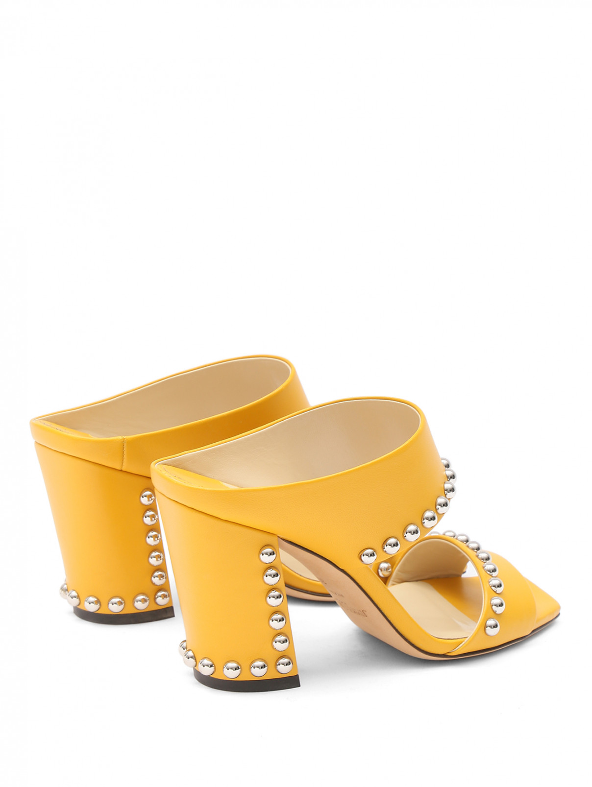 Босоножки из кожи с металлической фурнитурой Jimmy Choo  –  Обтравка1  – Цвет:  Желтый