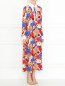 Платье-макси с цветочным узором и контрастной отделкой Vivetta  –  МодельВерхНиз