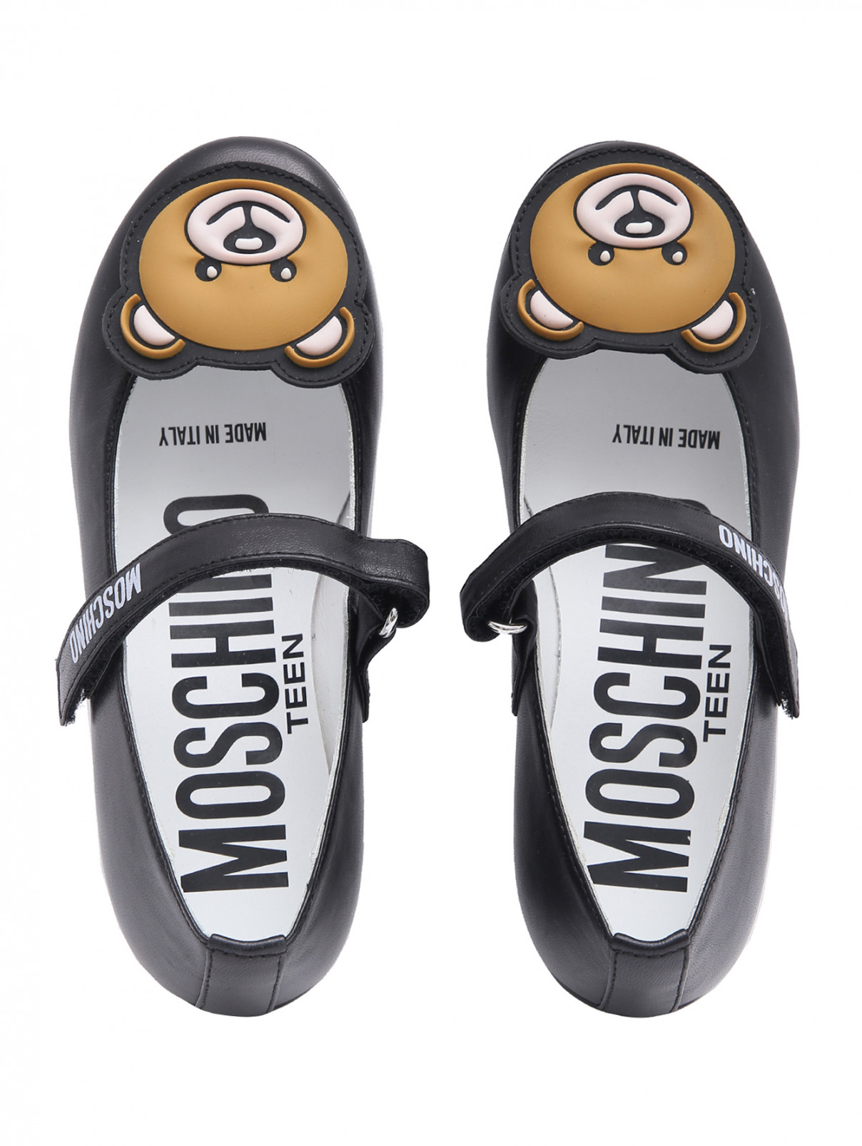 Кожаные туфли с аппликацией Moschino  –  Обтравка4  – Цвет:  Черный