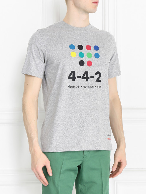 Футболка из хлопка с принтом Paul Smith - МодельВерхНиз