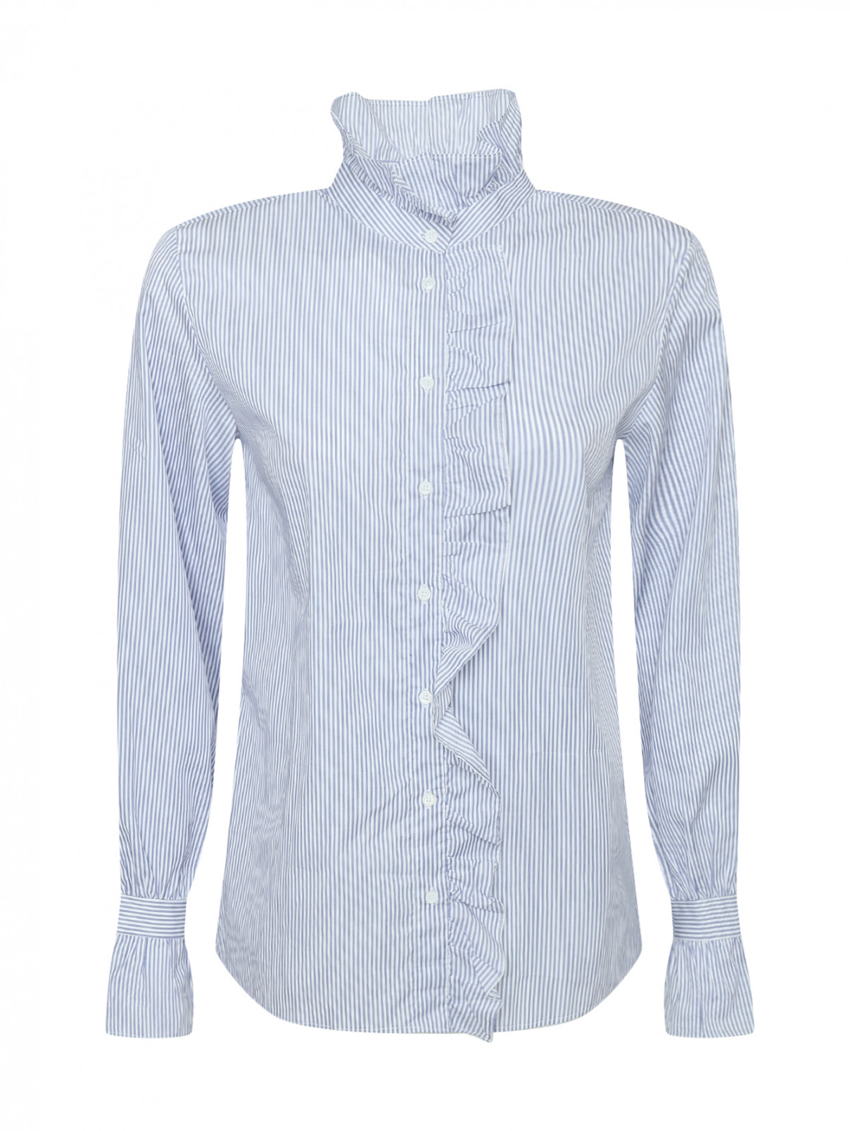 Блуза из хлопка в полоску Dal Lago  –  Общий вид  – Цвет:  Узор
