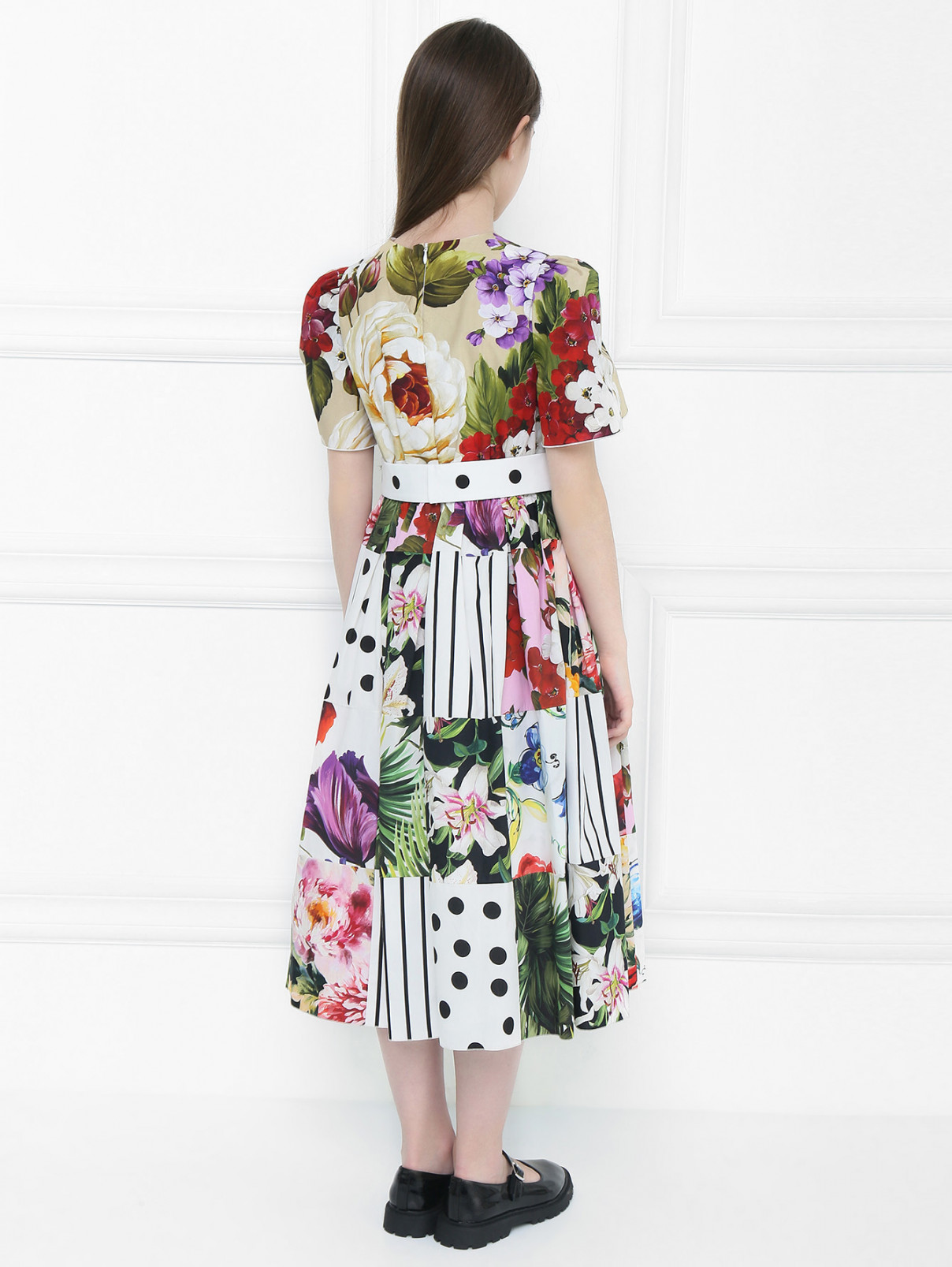 Платье из хлопка с узором Dolce & Gabbana  –  МодельВерхНиз1  – Цвет:  Узор