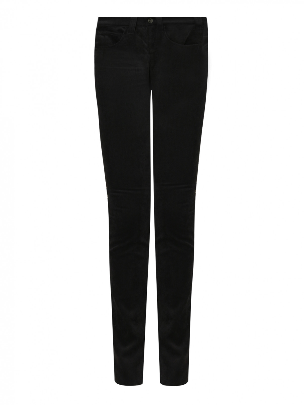 Брюки вельветовые прямого кроя Armani Jeans  –  Общий вид  – Цвет:  Черный