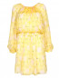 Шелковое платье-мини с цветочным узором Tara Jarmon  –  Общий вид