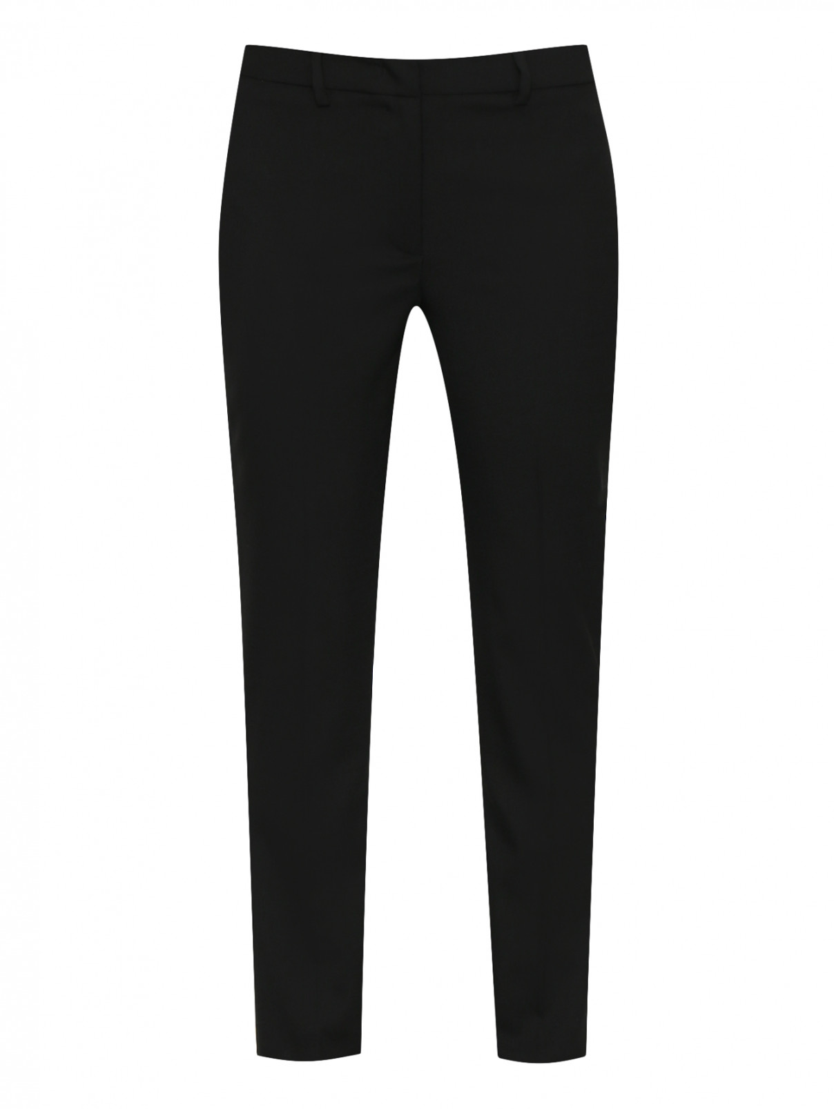 Укороченные брюки из смешанной шерсти Weekend Max Mara  –  Общий вид  – Цвет:  Черный