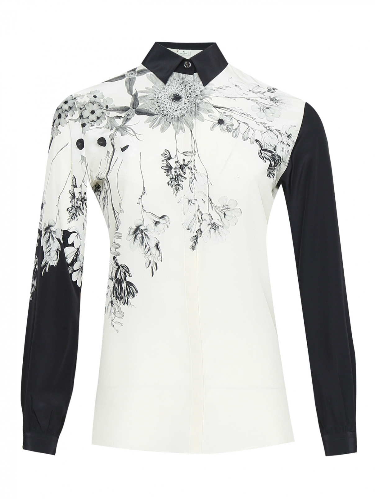 Блуза из шелка с узором Etro  –  Общий вид  – Цвет:  Узор
