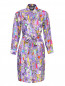 Платье из шелка с поясом с узором Moschino Boutique  –  Общий вид
