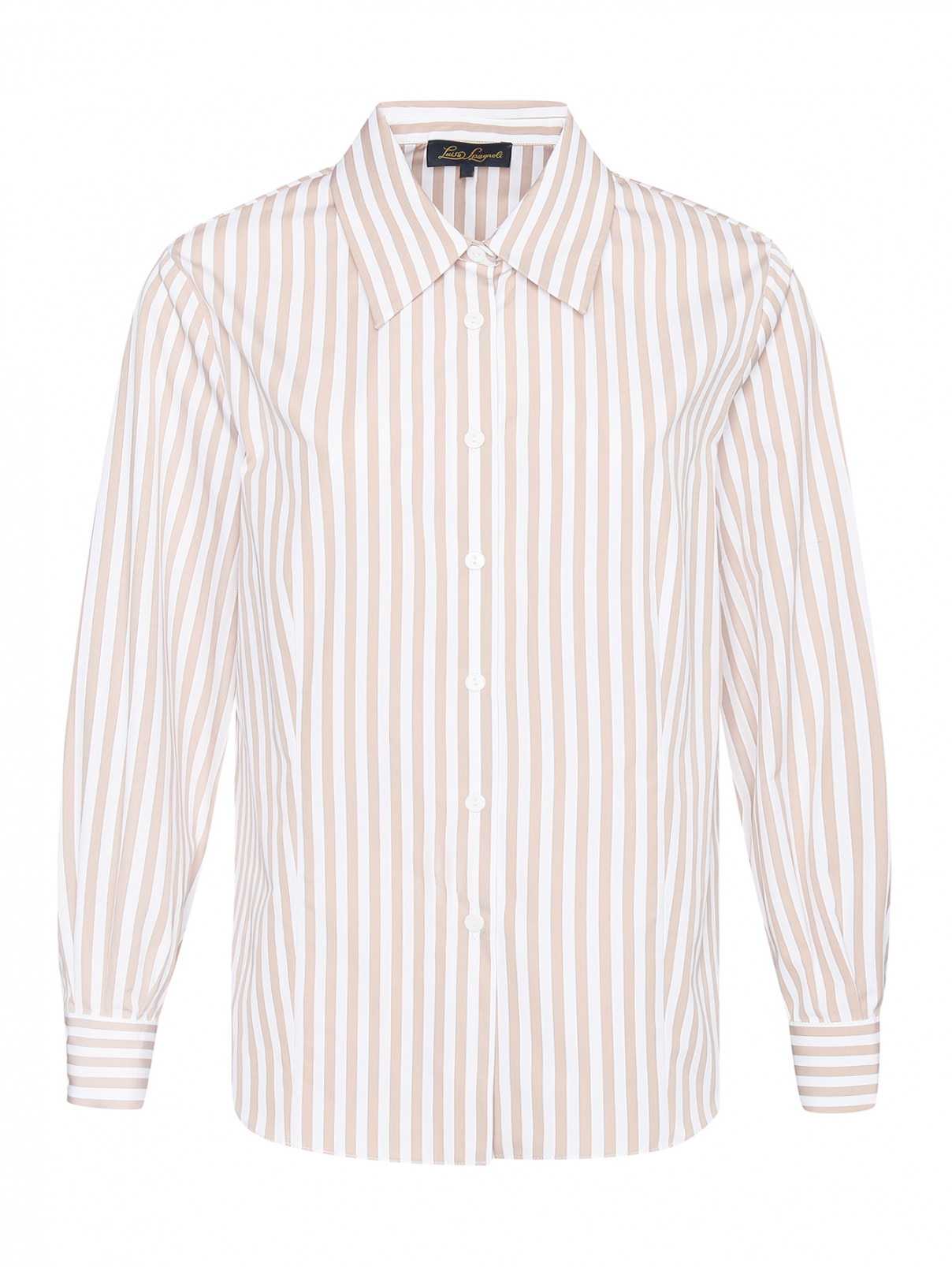 Хлопковая рубашка в полоску Luisa Spagnoli  –  Общий вид  – Цвет:  Узор