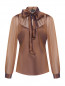 Полупрозрачная блуза из шелка с бантом Luisa Spagnoli  –  Общий вид