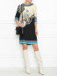 Платье прямого кроя из смеси шерсти и шелка с узором Etro  –  МодельОбщийВид