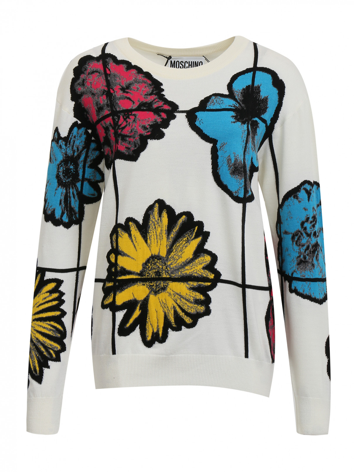 Джемпер из шерсти с цветочным узором Moschino Couture  –  Общий вид  – Цвет:  Узор