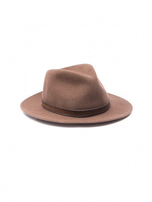 Шляпа из шерсти с декоративным пером - Обтравка1