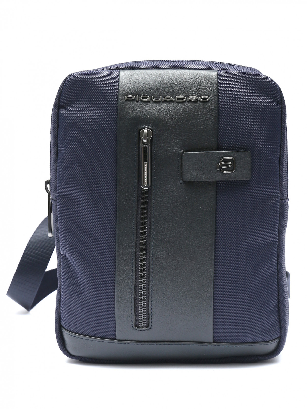 Комбинированная сумка на ремне Piquadro  –  Общий вид  – Цвет:  Синий