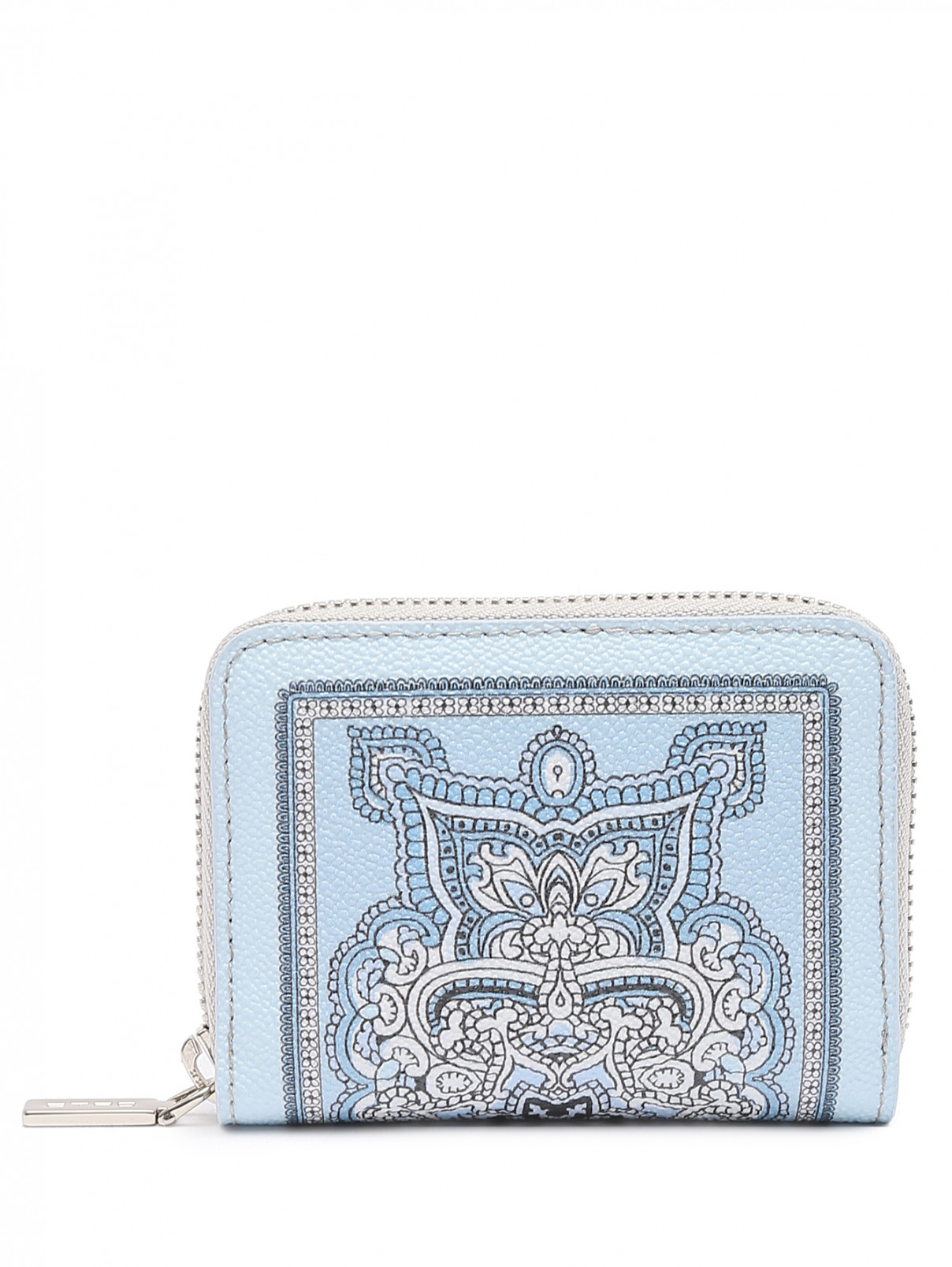 Сумка-кошелек на молнии с узором Etro  –  Общий вид  – Цвет:  Синий