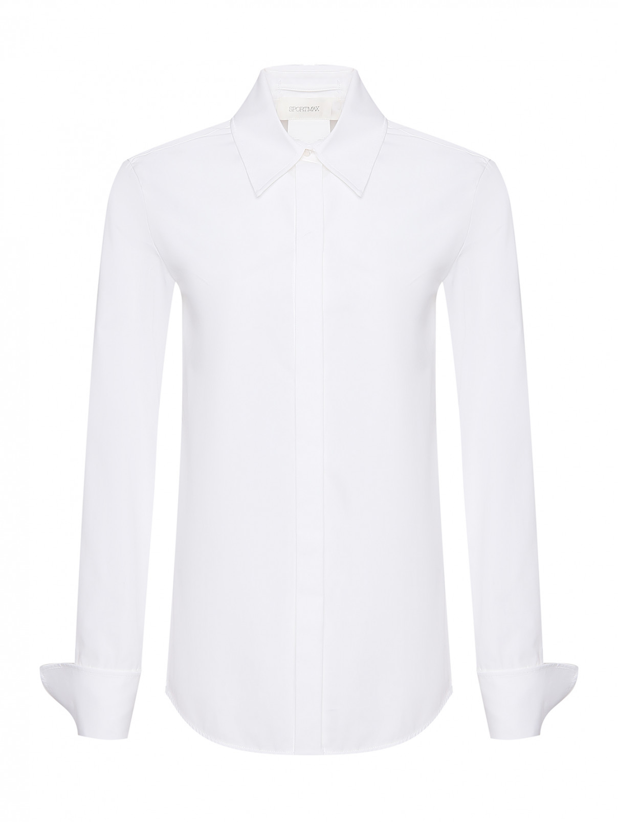 Рубашка из хлопка Sportmax  –  Общий вид  – Цвет:  Белый