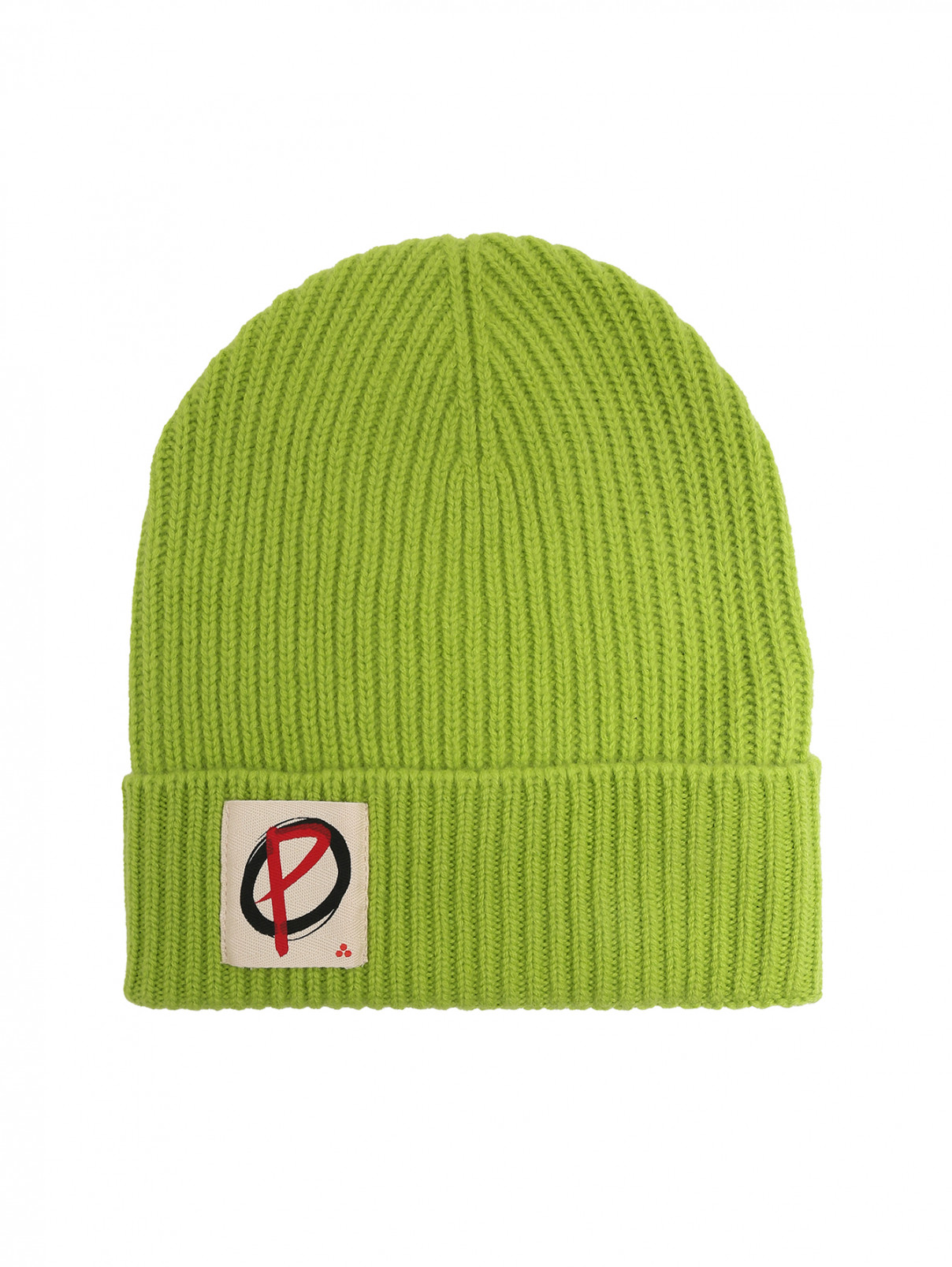 Однотонная шапка крупной вязки Peuterey  –  Общий вид  – Цвет:  Зеленый