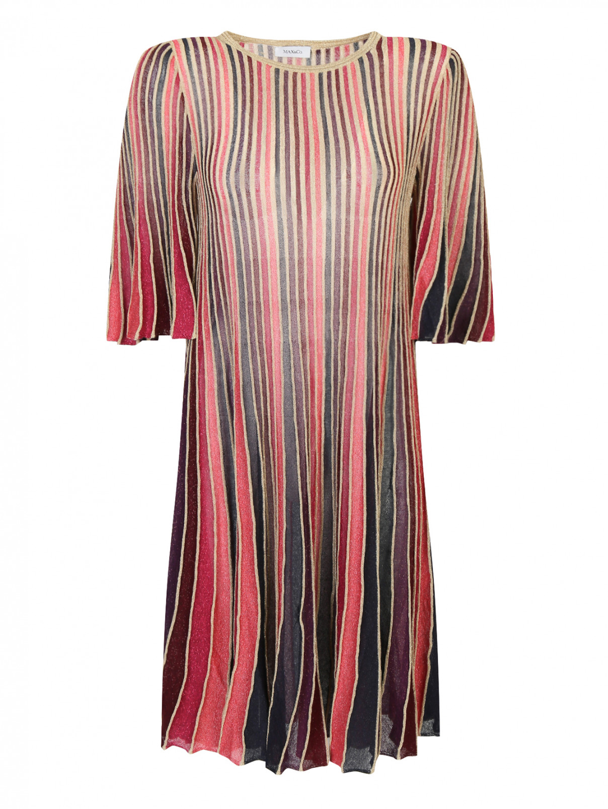 Платье-миди с короткими рукавами Max&Co  –  Общий вид  – Цвет:  Узор