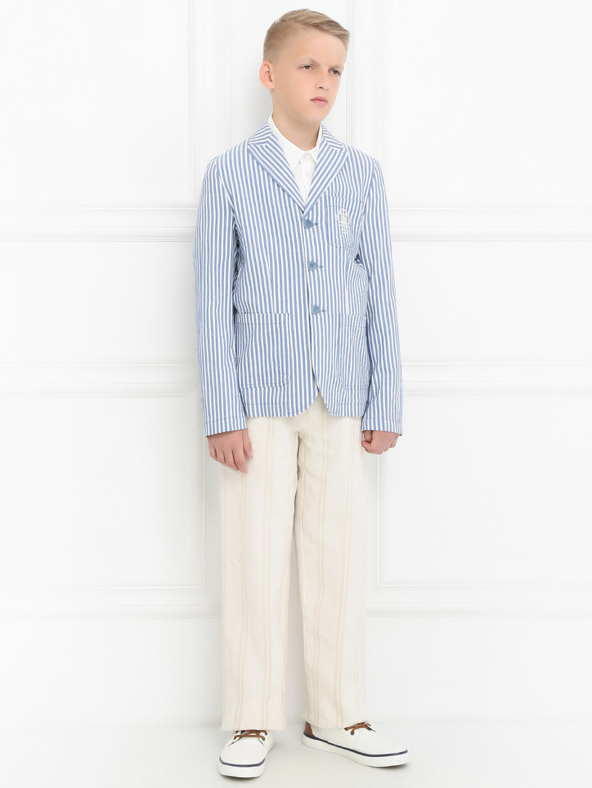 Пиджак из хлопка с узором "полоска" I Pinco Pallino  –  Модель Общий вид  – Цвет:  Узор