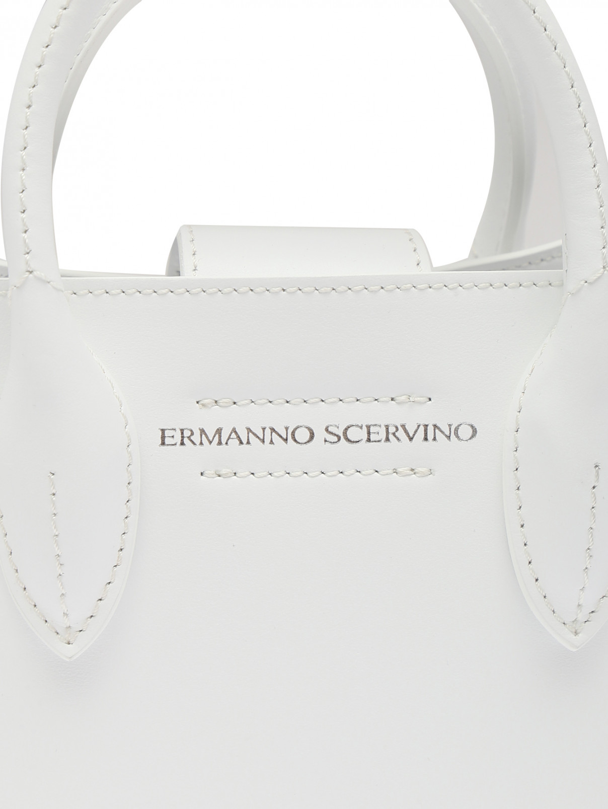 Сумка из гладкой кожи Ermanno Scervino  –  Деталь  – Цвет:  Белый