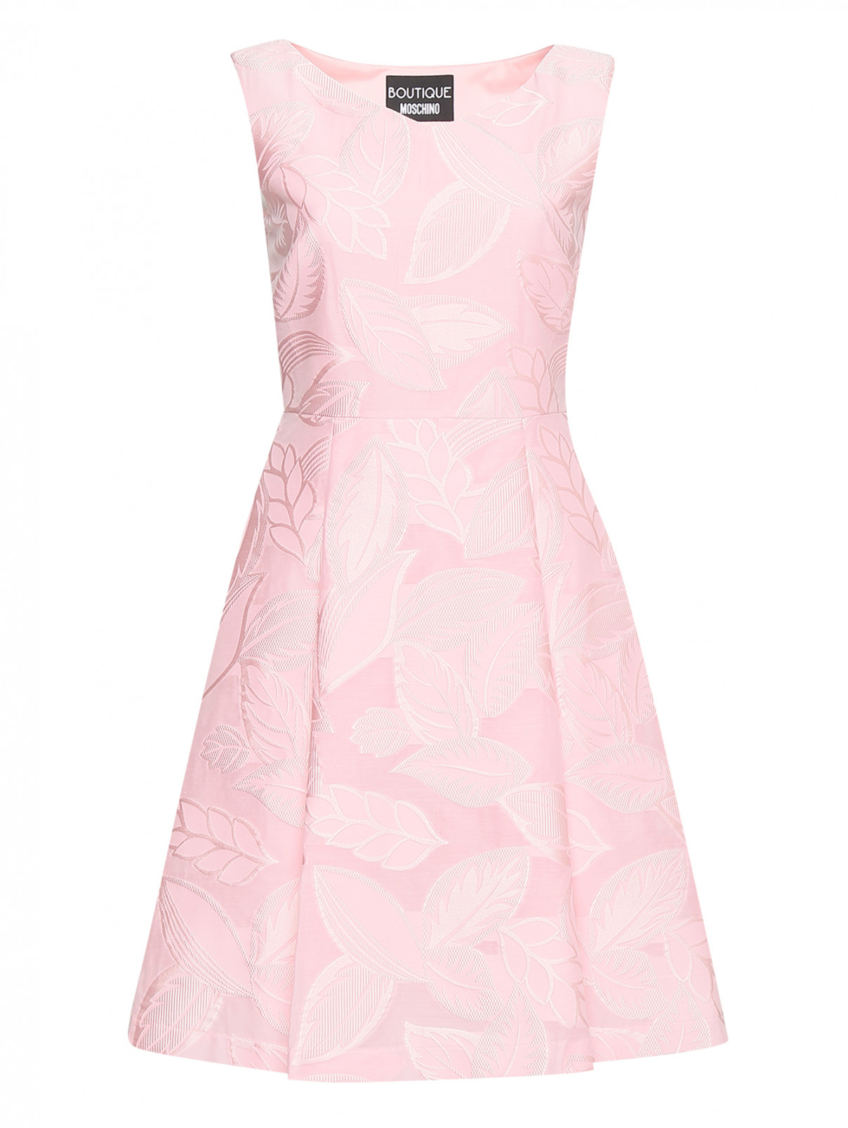 Платье из смешанного хлопка с вышивкой BOUTIQUE MOSCHINO  –  Общий вид  – Цвет:  Розовый