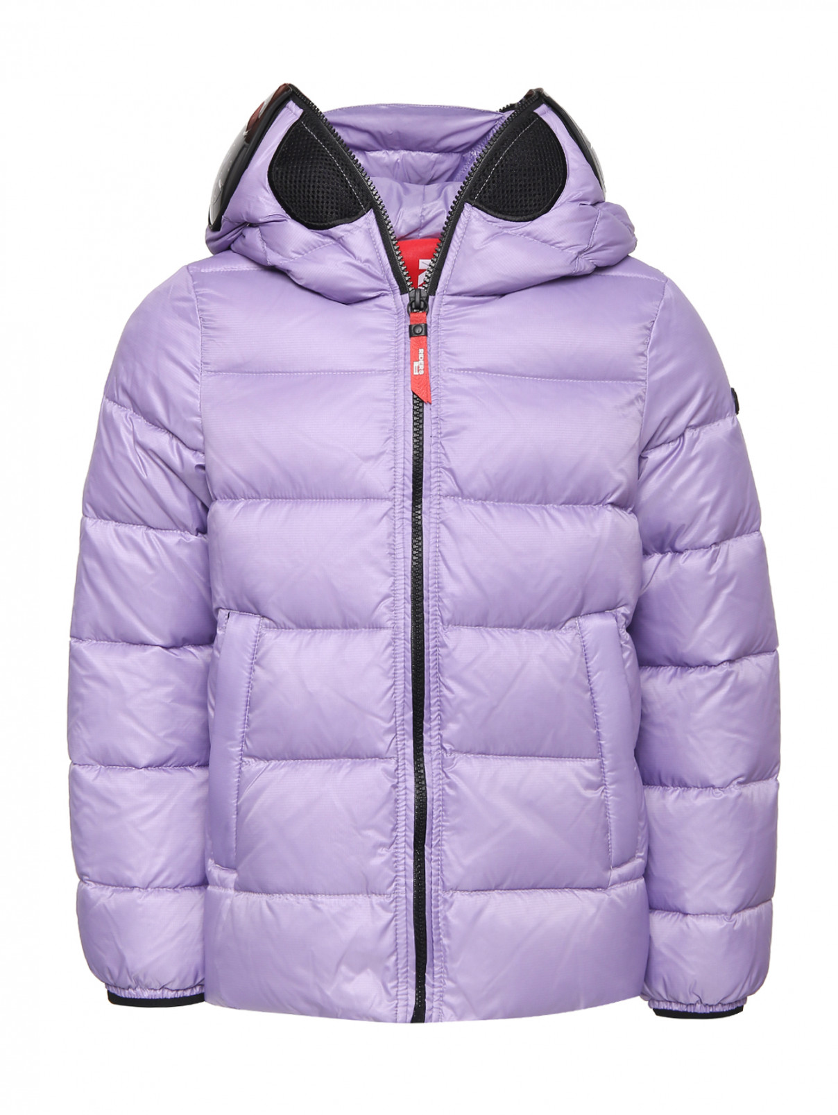 Пуховая куртка с линзами на капюшоне Ai Riders  –  Общий вид  – Цвет:  Фиолетовый