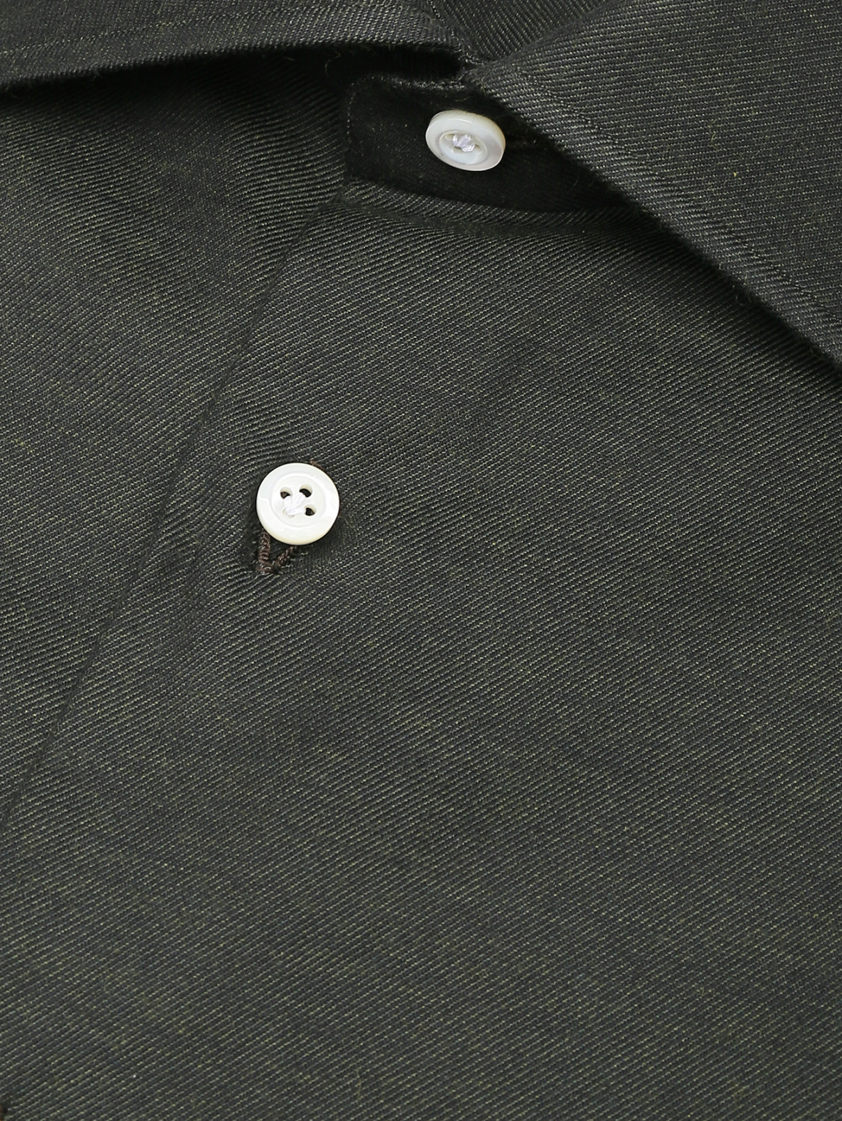 Рубашка из хлопка Giampaolo  –  Деталь  – Цвет:  Зеленый