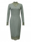 Платье-футляр из шерсти и шелка с отделкой из кружева Ermanno Scervino  –  Общий вид