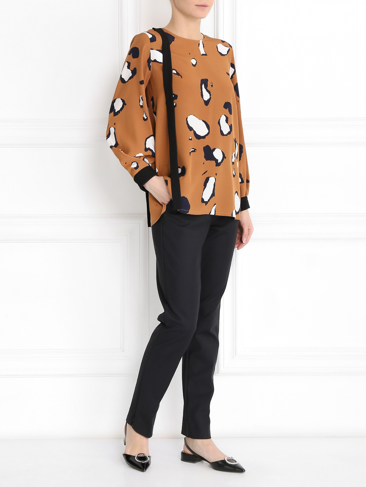 Блуза из шелка с абстрактным узором Sportmax  –  Модель Общий вид  – Цвет:  Узор
