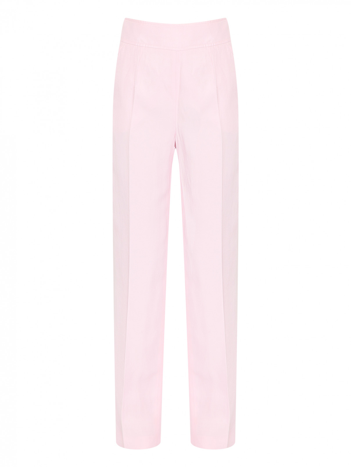 Брюки прямого кроя с карманами Luisa Spagnoli  –  Общий вид  – Цвет:  Розовый