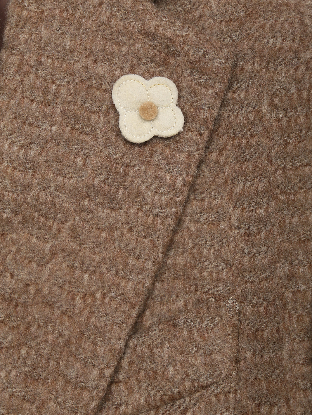 Однобортное пальто из кашемира и шерсти LARDINI  –  Деталь1  – Цвет:  Коричневый