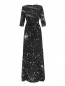 Платье-макси из шелка с узором и поясом A La Russe  –  Общий вид