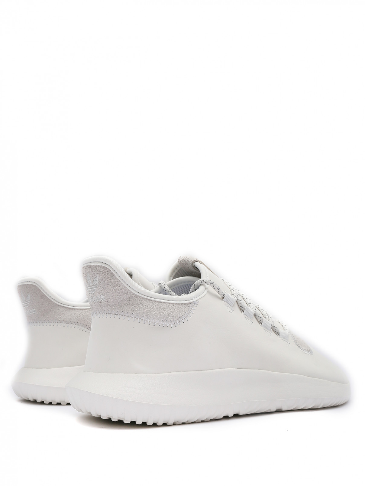 Комбинированные кроссовки из кожи Adidas Originals  –  Обтравка2  – Цвет:  Белый