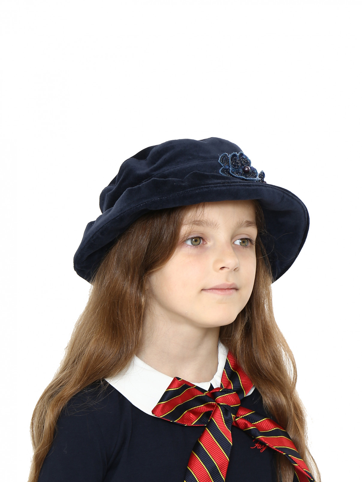 Шляпа из хлопка с декором Quis Quis  –  Модель Общий вид  – Цвет:  Синий