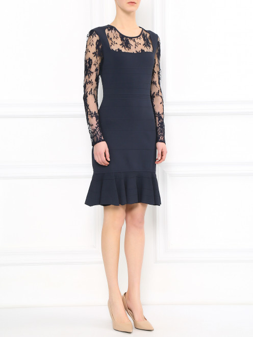 Платье-мини с кружевной отделкой  Lil pour l'Autre - Модель Общий вид