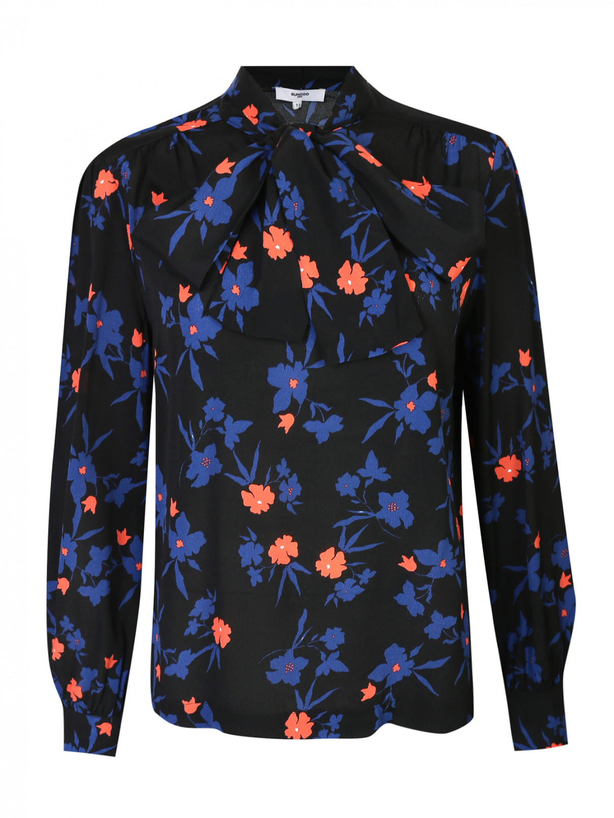 Блуза свободного кроя с цветочным узором Suncoo  –  Общий вид  – Цвет:  Узор