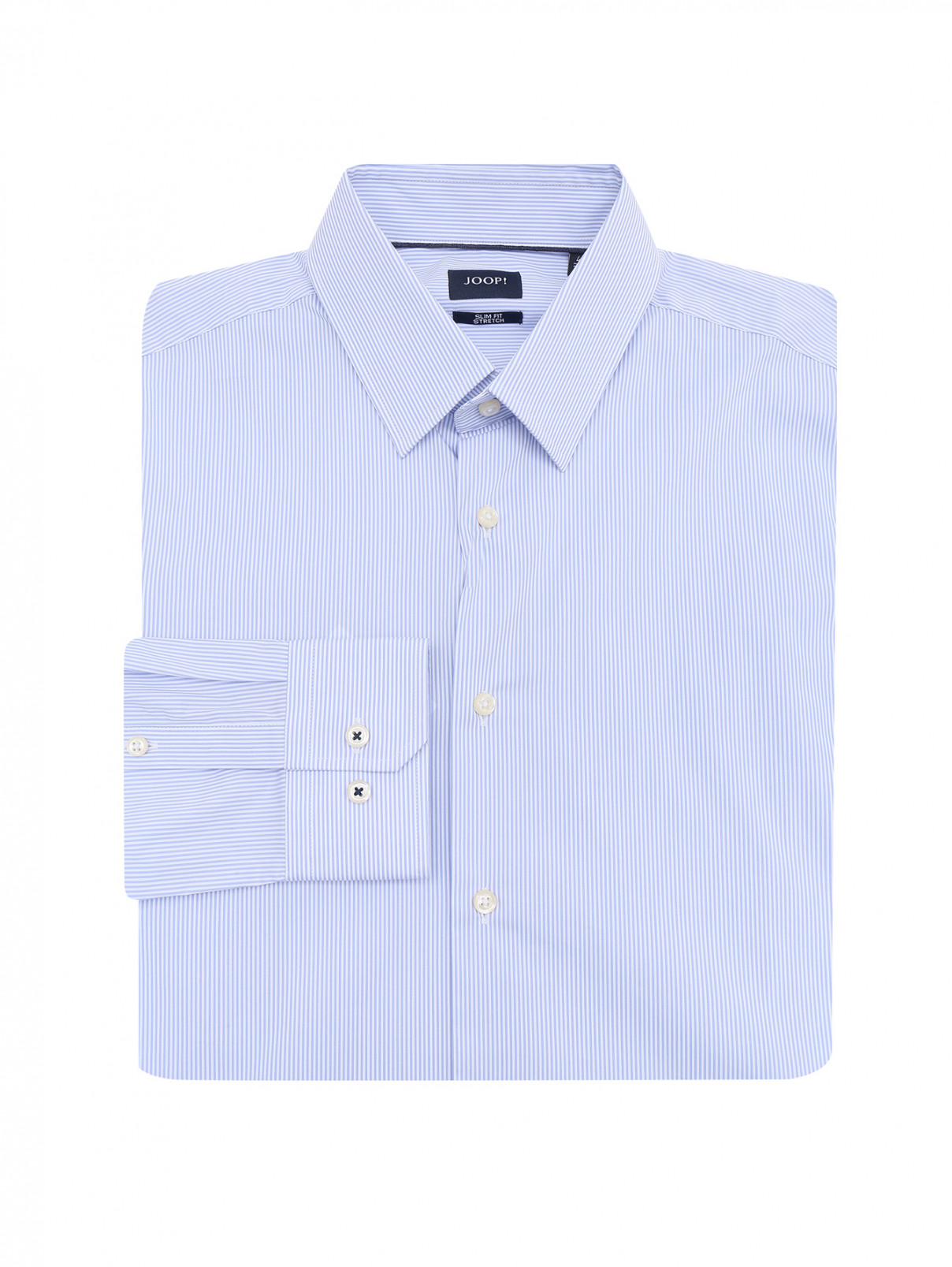 Рубашка из хлопка с узором полоска Joop  –  Общий вид  – Цвет:  Синий