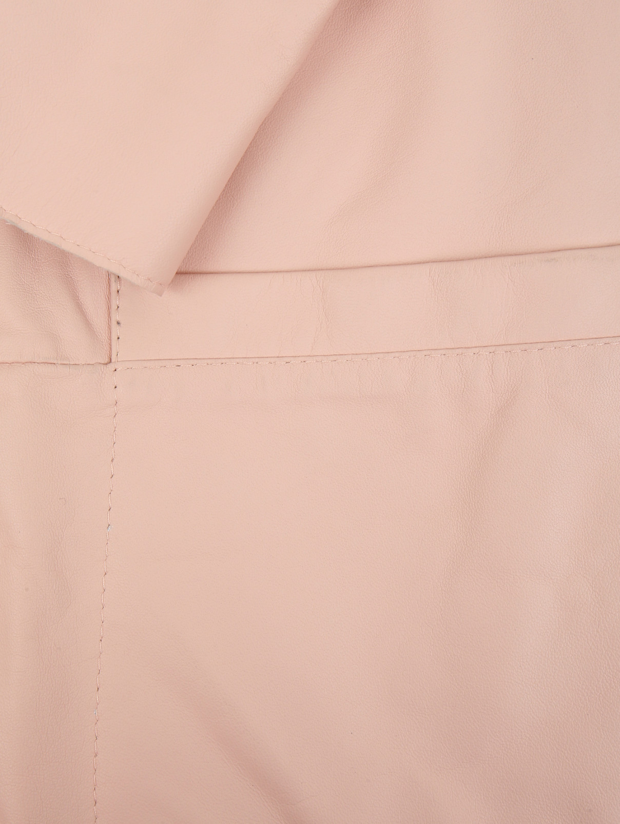 Укороченное однобортное пальто из кожи Fontanelli  –  Деталь1  – Цвет:  Розовый