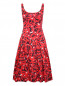 Платье из шелка и хлопка с цветочным узором Moschino  –  Общий вид