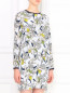 Платье из шелка с цветочным узором с боковыми карманами Sportmax Code  –  Модель Верх-Низ