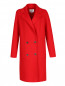 Двубортное пальто из шерсти и ангоры с карманами TIBI  –  Общий вид