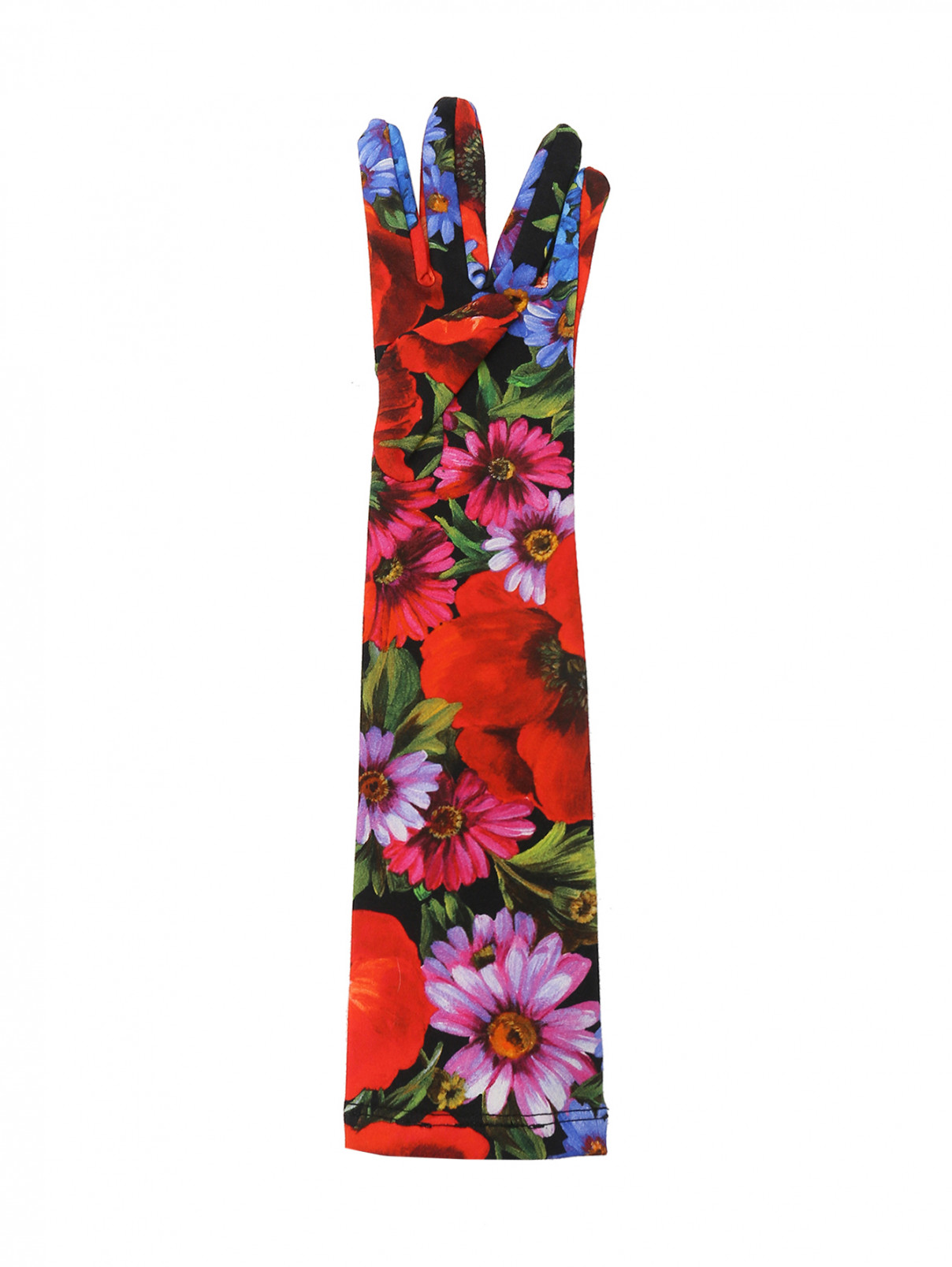 Длинные перчатки с узором Dolce & Gabbana  –  Обтравка1  – Цвет:  Узор