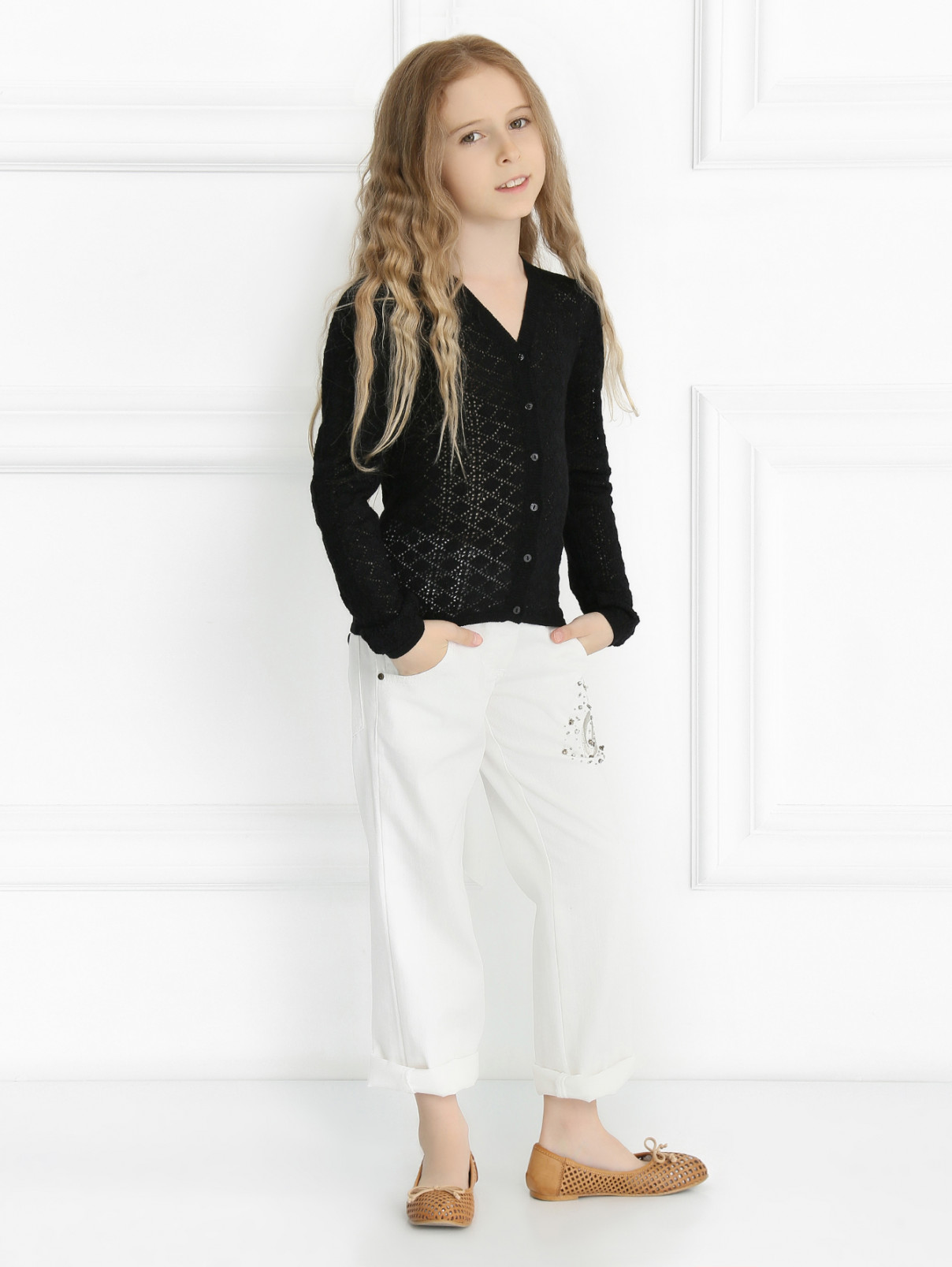Кардиган из шерсти мелкой вязки Dior  –  Модель Общий вид  – Цвет:  Черный
