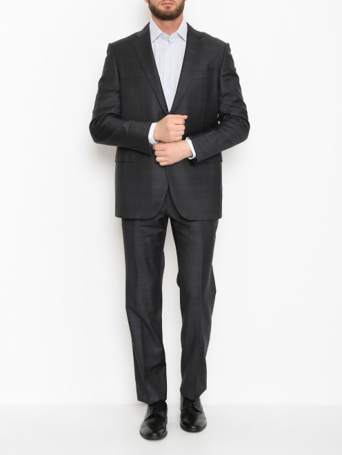 Костюм из шерсти с узором Ermenegildo Zegna - МодельОбщийВид