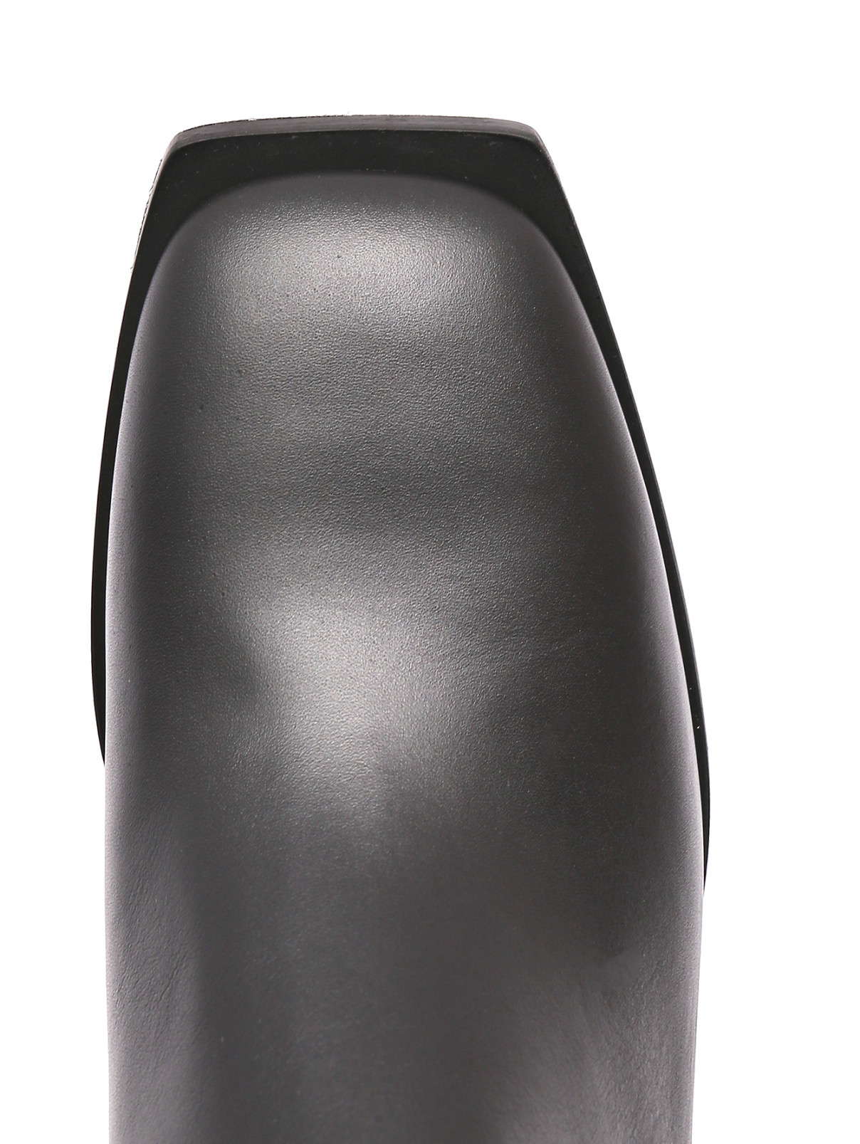 Ботильоны из гладкой кожи на устойчивом каблуке Max&Co  –  Обтравка3  – Цвет:  Серый