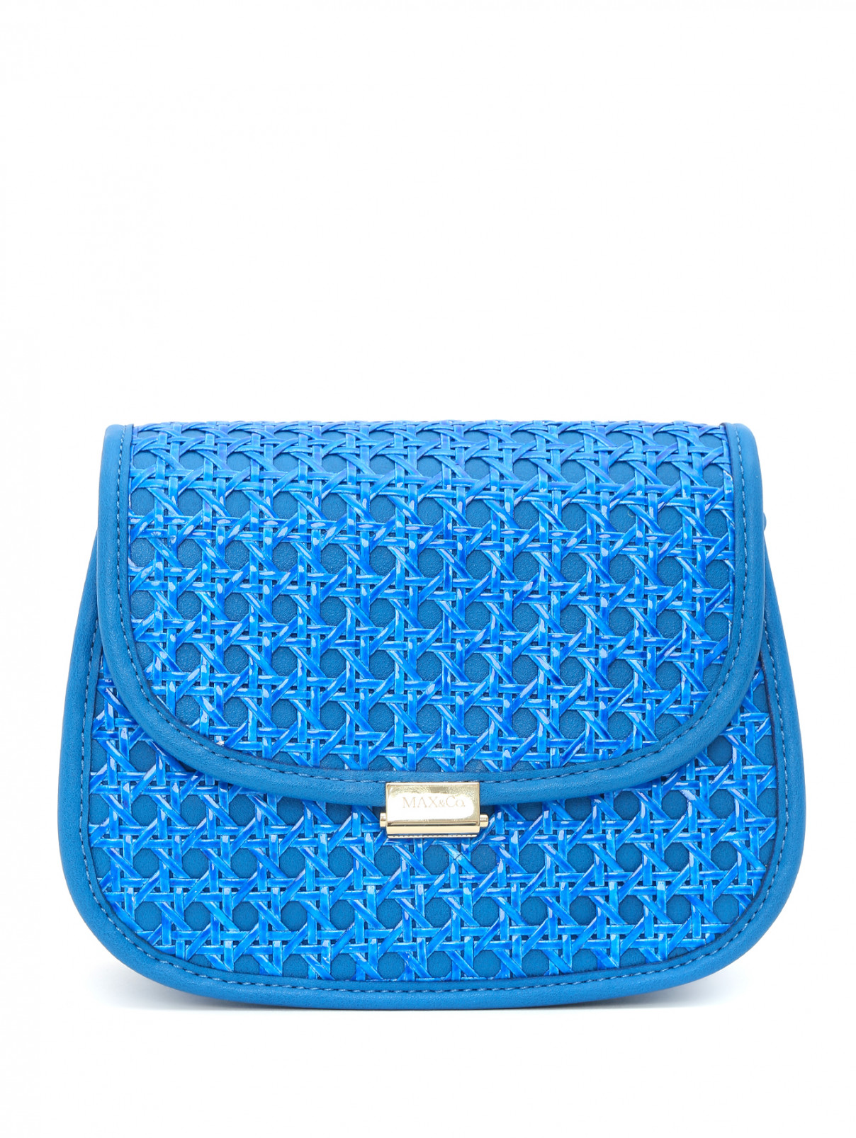 Плетеная сумка на плечевом ремне Max&Co  –  Общий вид  – Цвет:  Синий