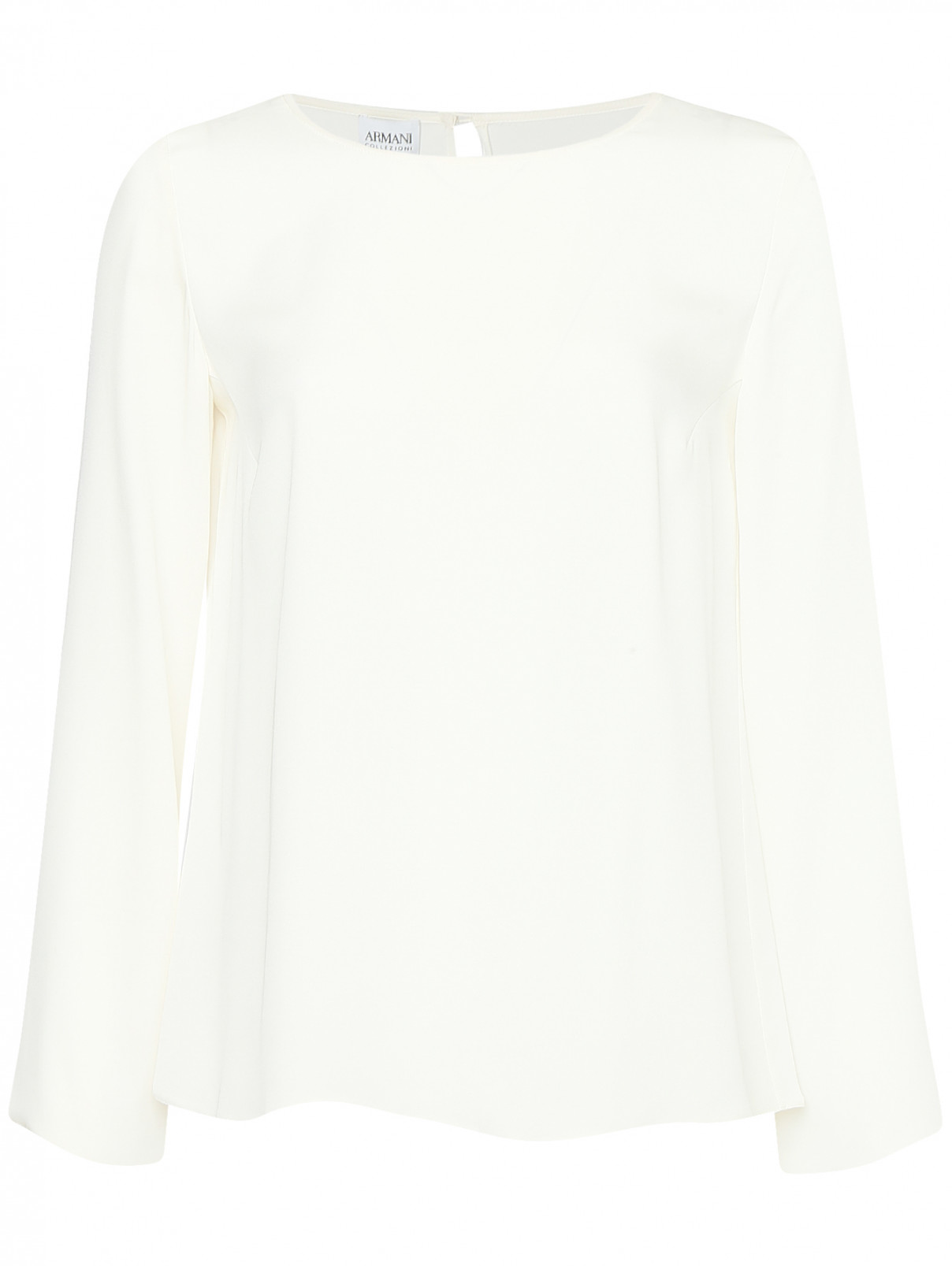 Блуза из шелка свободного кроя Armani Collezioni  –  Общий вид  – Цвет:  Белый