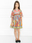 Платье из шелка с узором под пояс Dolce & Gabbana  –  МодельОбщийВид